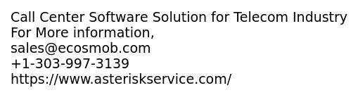 Call Center Software Solution for telecom industry
