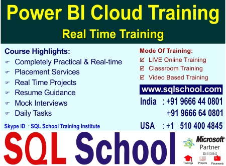 Real Time Project Oriented Online Training on Power BI @ SQL School