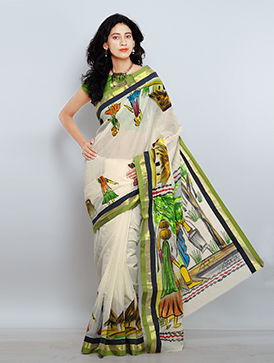 Online shopping for casual kerala cotton saris by unnatisilks
