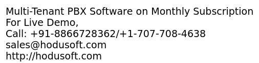 Multi-Tenant PBX Software on Monthly Subscription