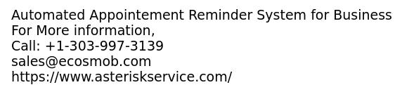 Automated Appointement Reminder System for Business