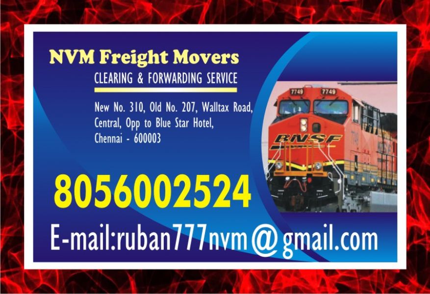 Leading  NVM freight Movers No. one in Chennai Freight Movers  | Rs 7/-  per KG 