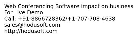 Web Conferencing Software impact on business