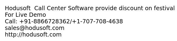 Hodusoft  Call Center Software provide discount on festival