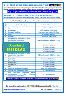 Readymade ISO 37001 Documents - manual, procedures, audit checklist 