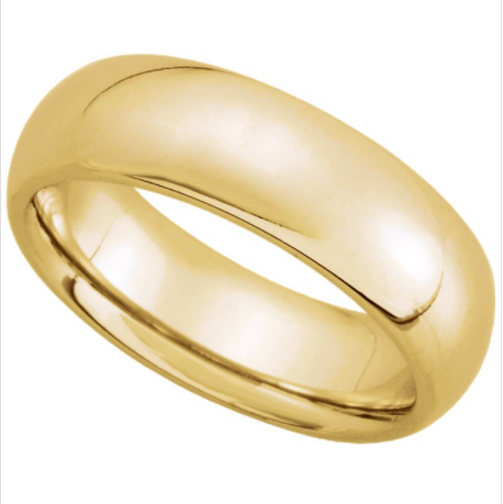 Buy 14K Yellow Gold Comfort Fit Plain Wedding Band